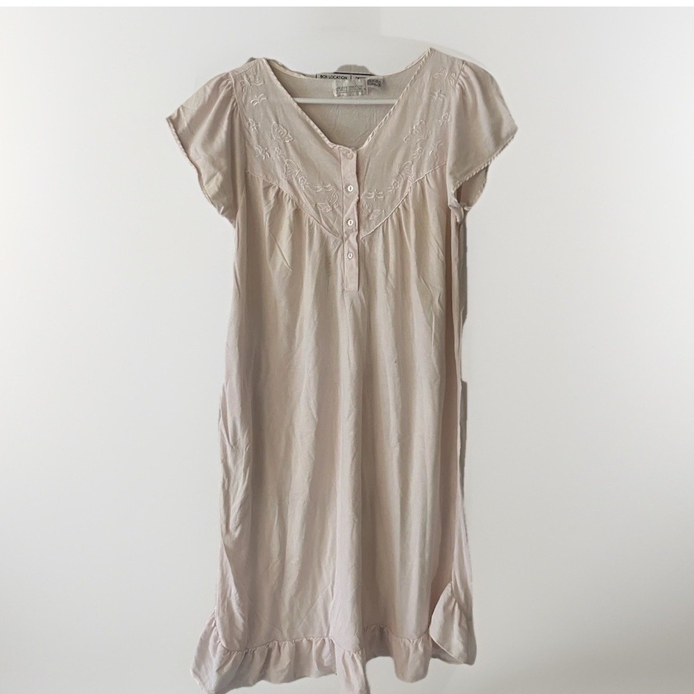 VTG Ashley Taylor Pink Nightgown‎ Small Long Cottagecore Feminine Prairie Granny